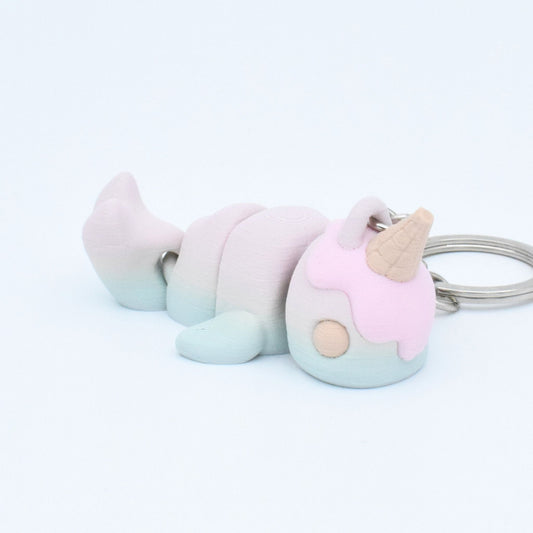 Icecream Narwhal Keychain